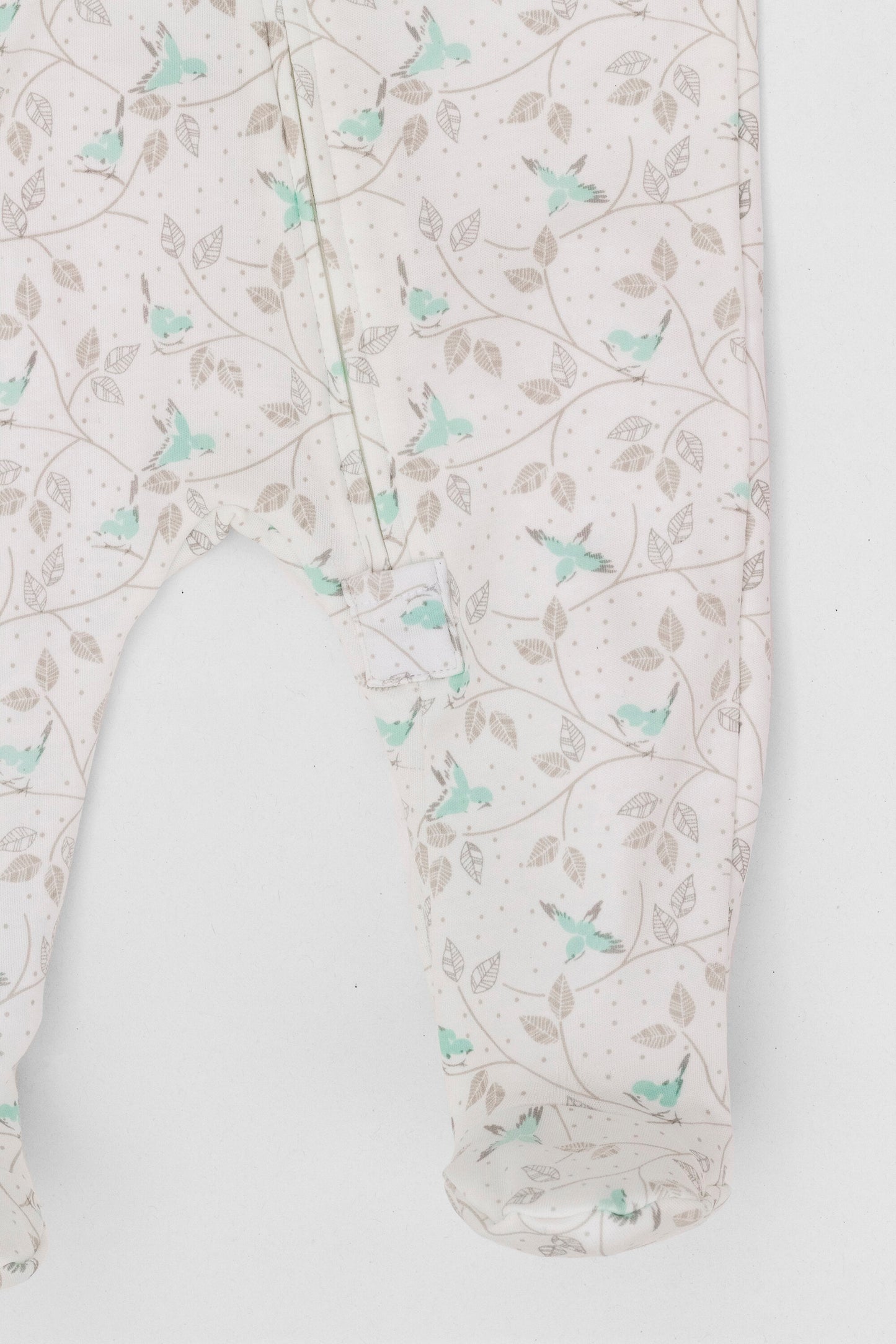 Organic zipper footed pajamas birds