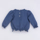 Organic sweatshirt with shirring blue