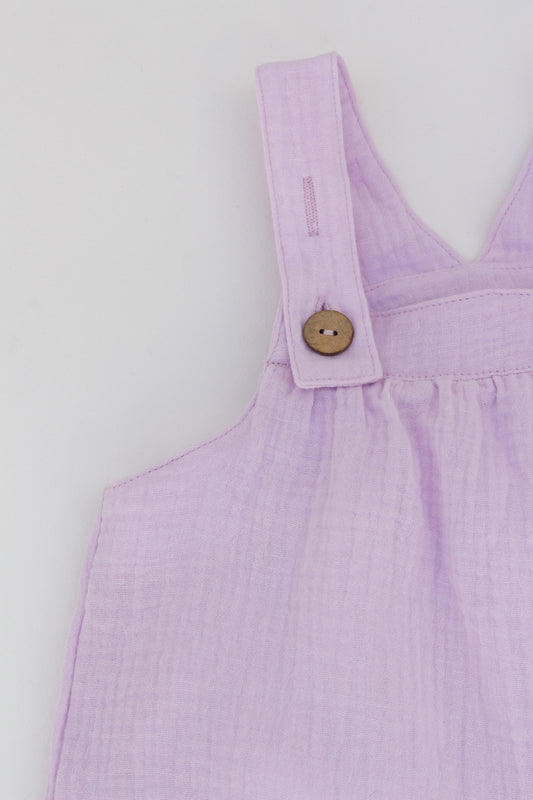 Lavender  muslin overalls