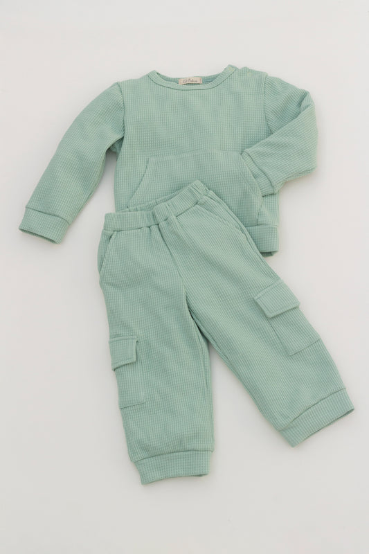 Organic Waffle lounge set - Sage Green