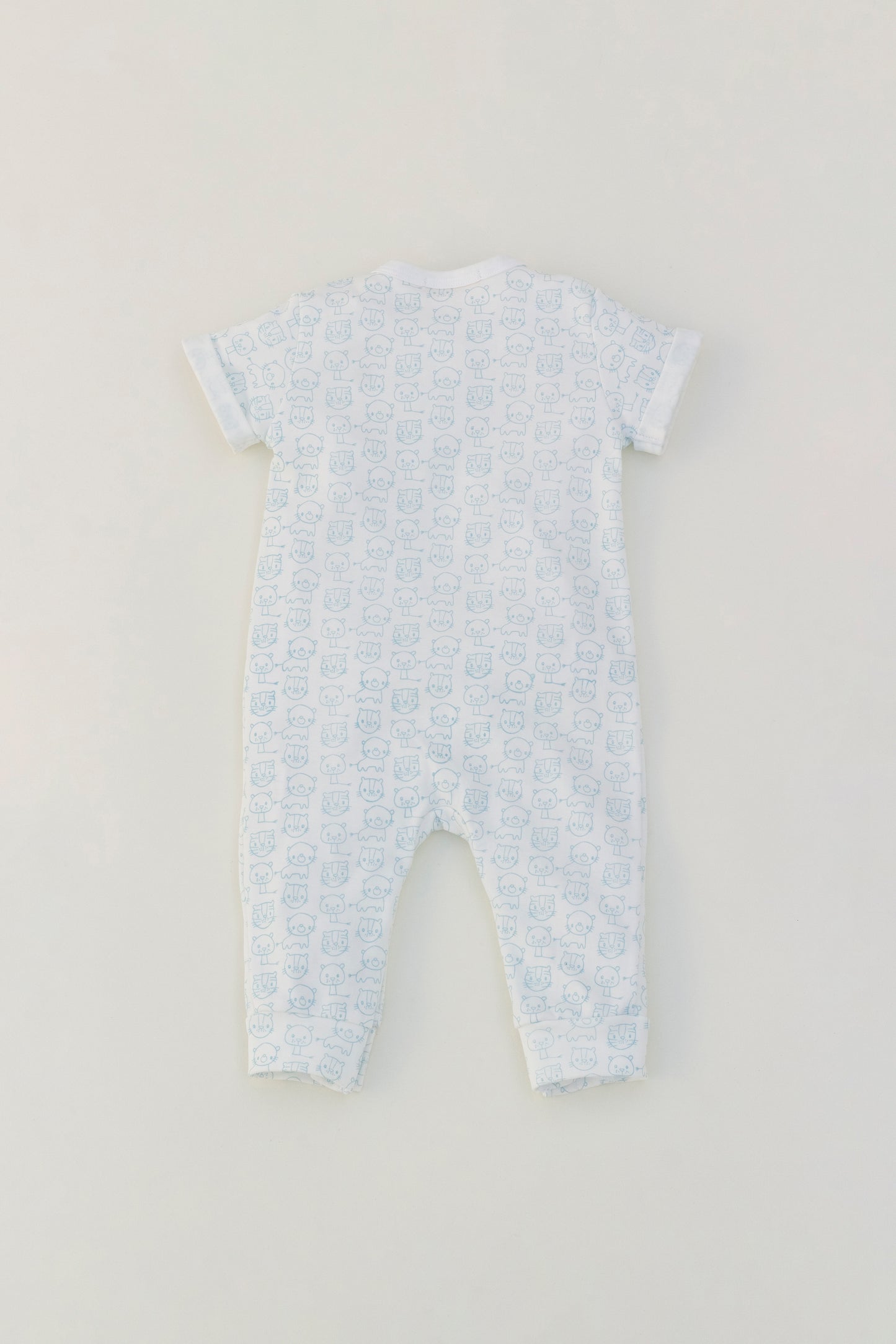 Shor sleeve romper  with snaps cats and dogs