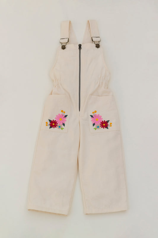 Overall Ivory with  embroidered flowers