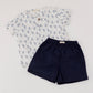 Kai's crew neck shirt with matching short set