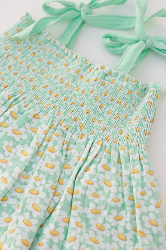 Muslin flower top with white short set