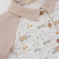 Short sleeve romper with contrasting collar - khaki