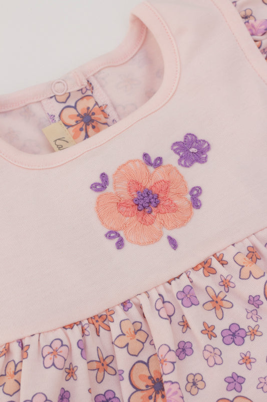 Flower Dress Reagan - Hand embroidered flowers