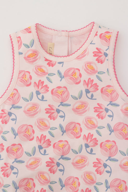 Flower print bubble romper