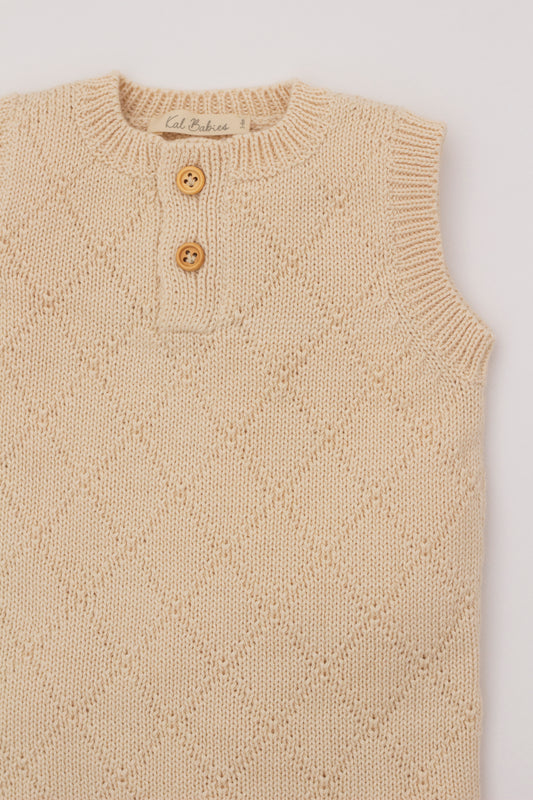 Knitted romper Beige
