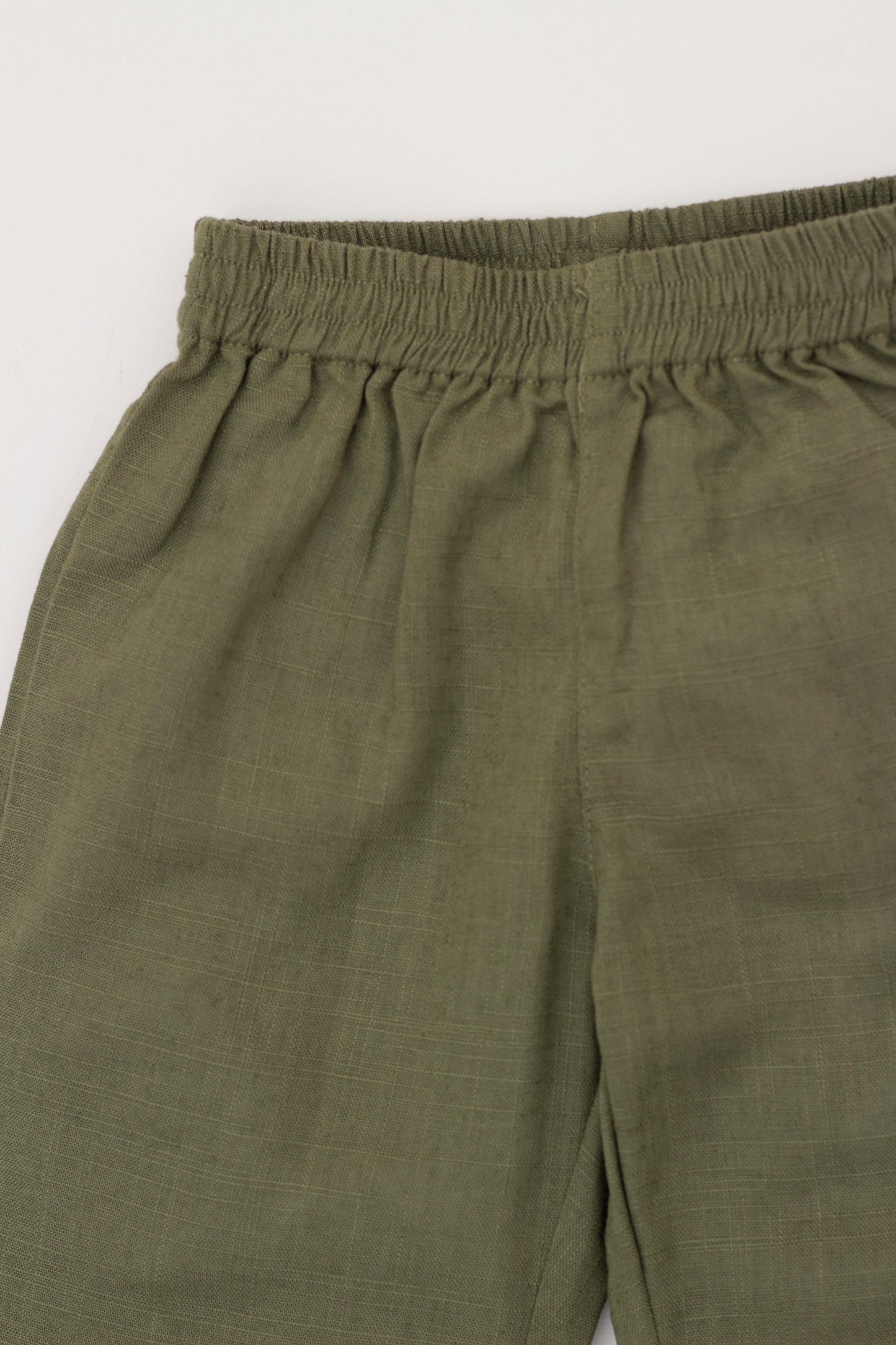 Linen loose fit  pant- military green