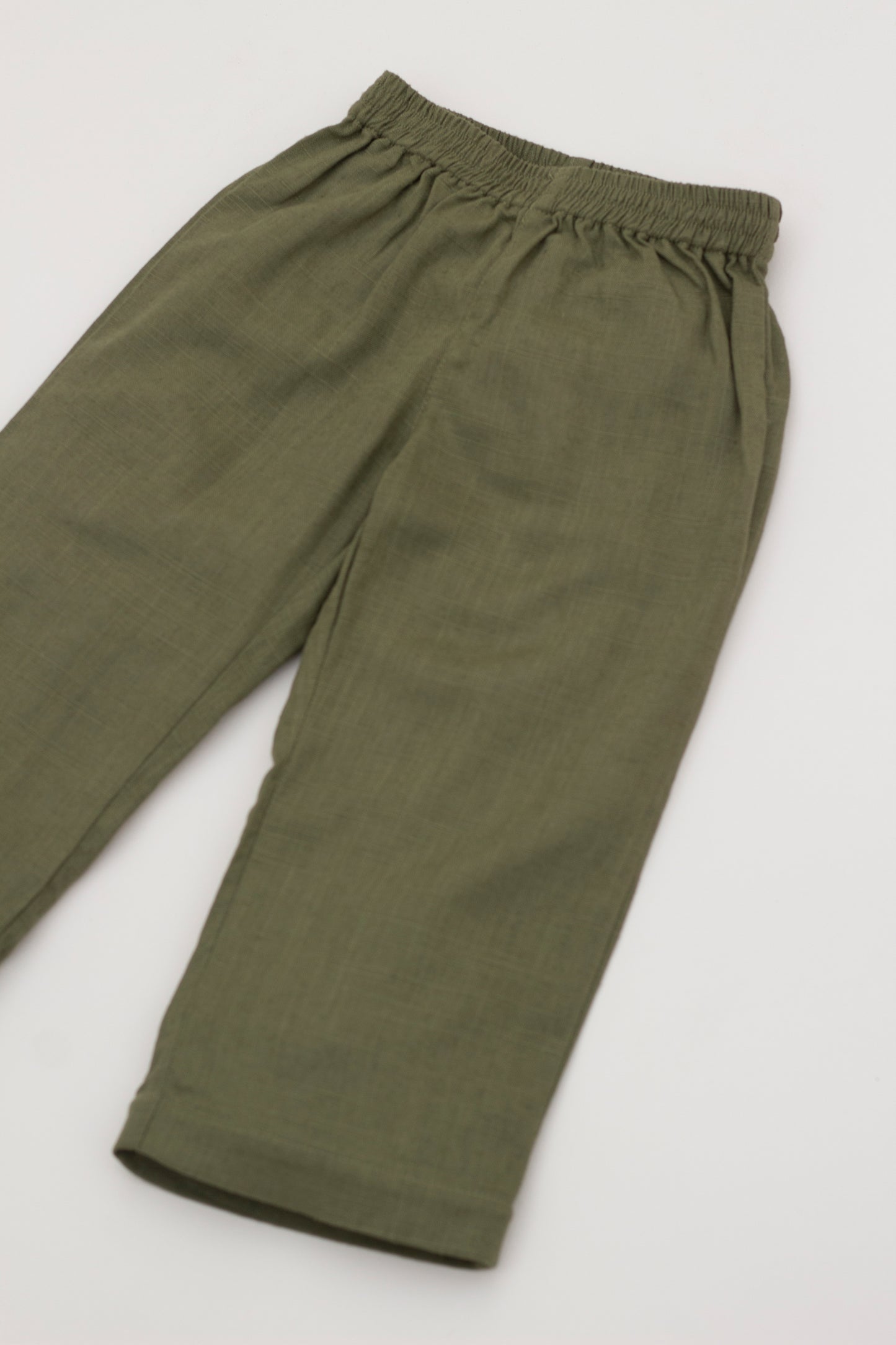 Linen loose fit  pant- military green