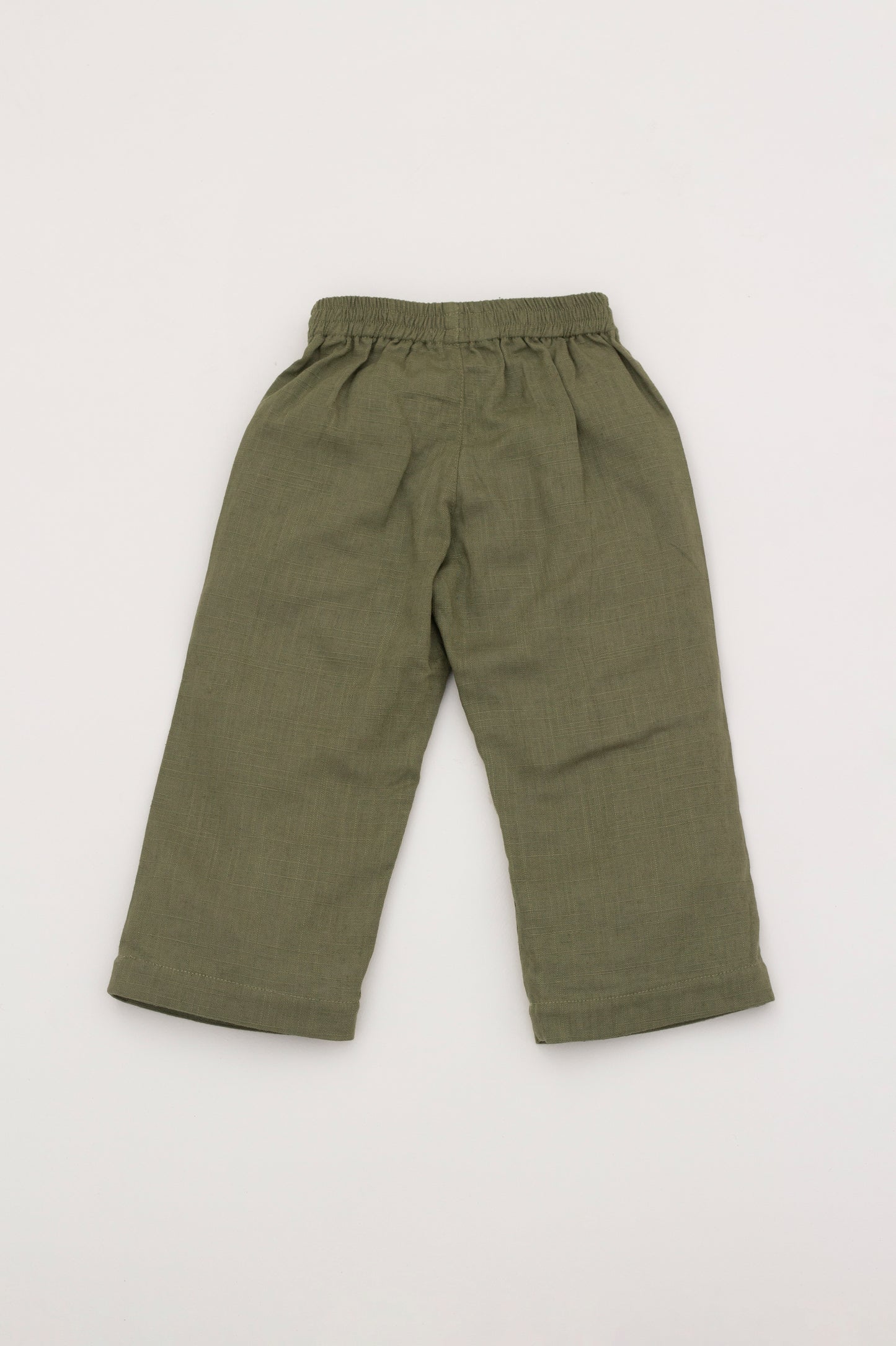 Linen loose fit  pant- military green