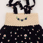 Summer flower dress with straps and hand crochet top