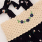 Summer flower dress with straps and hand crochet top