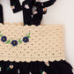 Summer flower dress with straps and hand crochet top