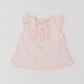 Ruffle sleeve A-line top pink