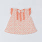 Contrasting ruffle sleeve A-line top