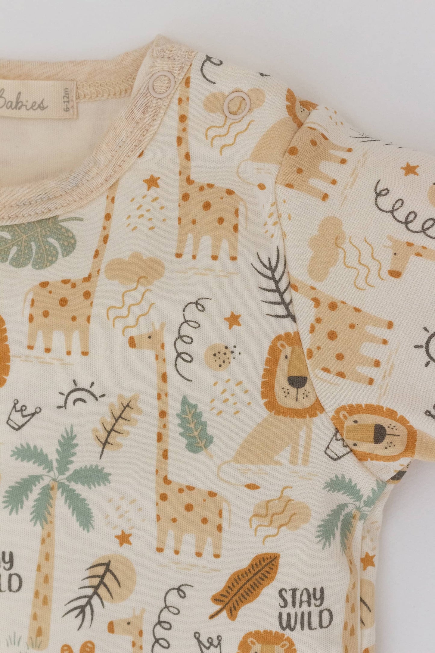 Organic crew neck t-shirt safari print