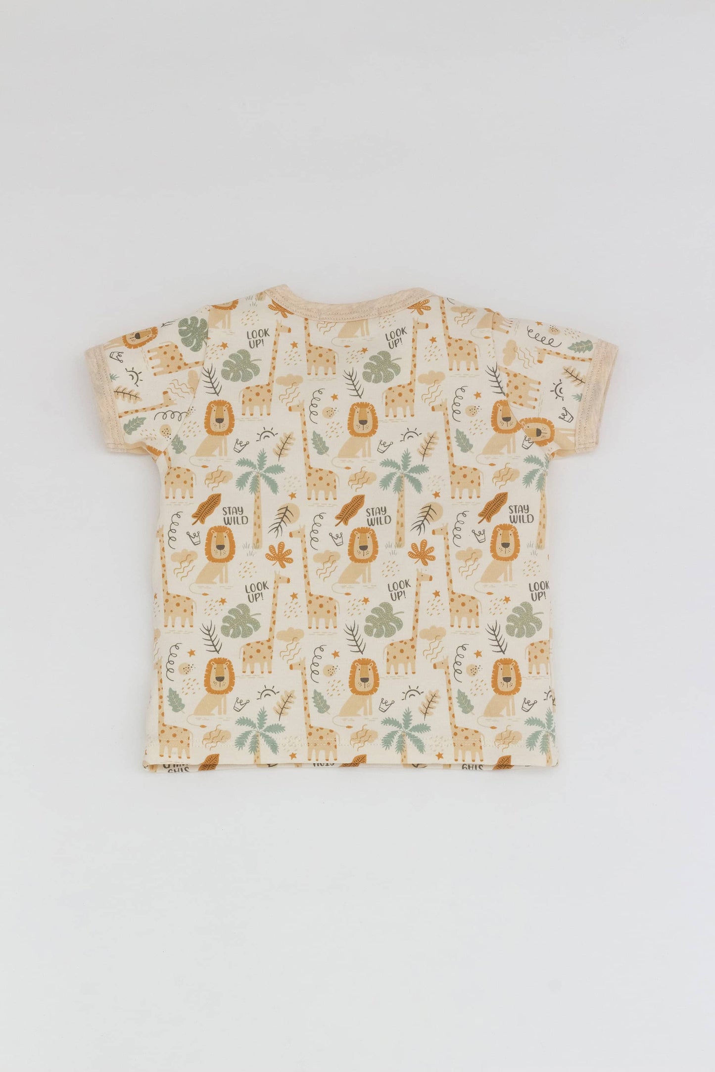 Organic crew neck t-shirt safari print