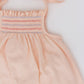 Salmon embroidered long romper