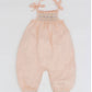 Salmon embroidered long romper