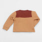 Contrast crew neck long sleeve t-shirt.  Peanut. Back