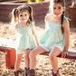 Muslin flower top with white short set